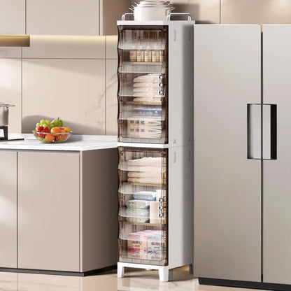 Narrow Slim Folding Storage Cabinet, Magnetic Door (Plastic, Tall)