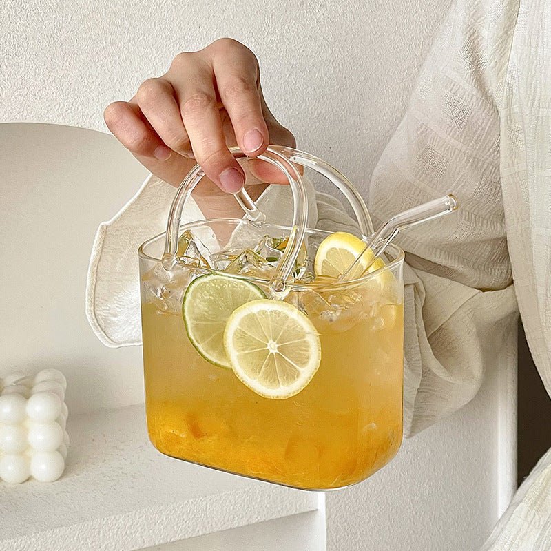 Summer Glass Handbag Cup for Fruit Teas and Cocktails