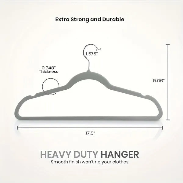 Velvet Hangers 50 Pack – Non-Slip Space Saving Clothes Hangers