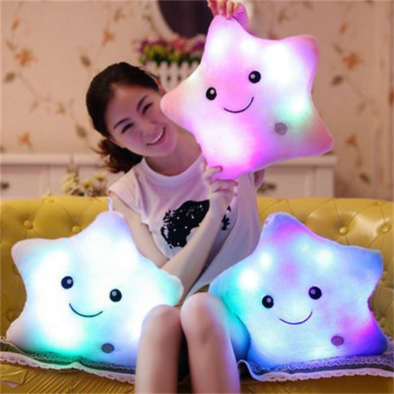 Cute Luminous Pillow – Colorful LED Light-Up Plush Cushion for Bedroom & Living Room