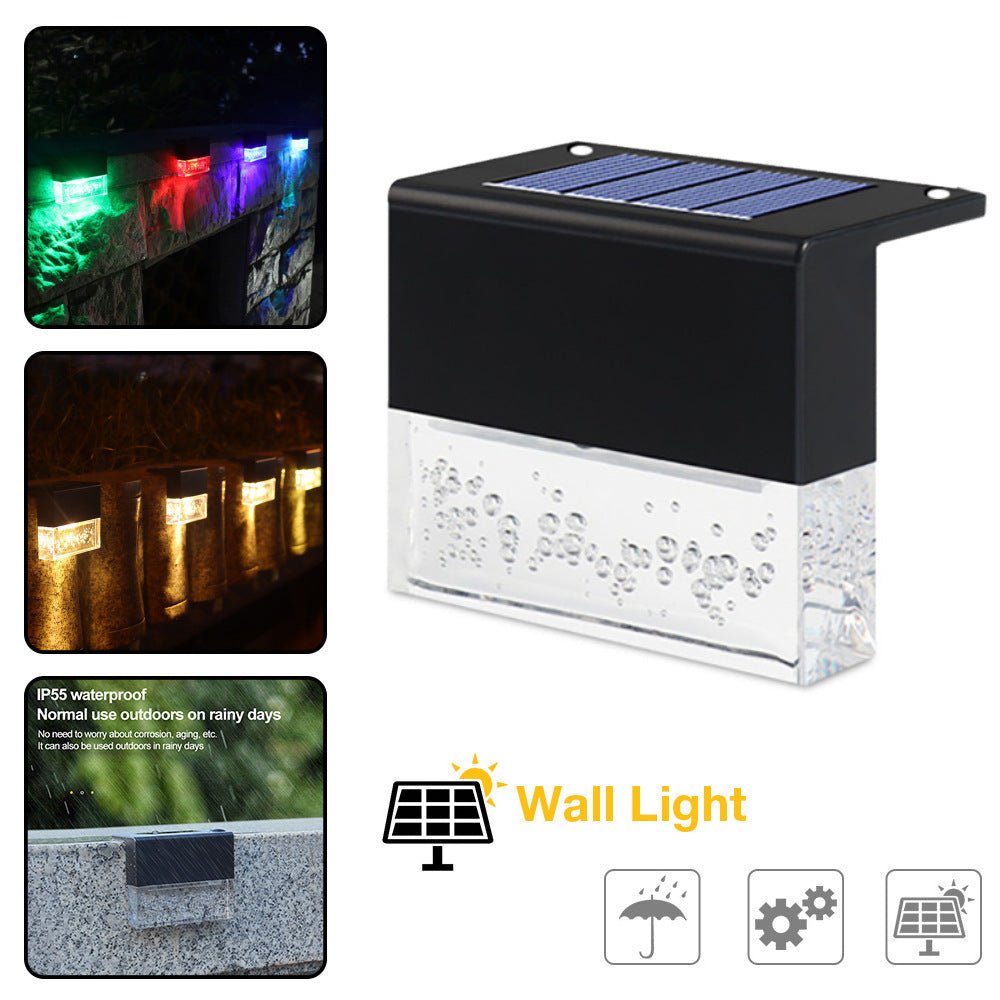 Waterproof RGB Solar Fence & Step Lights with Color-Changing LED for Outdoor Pathway & Garden