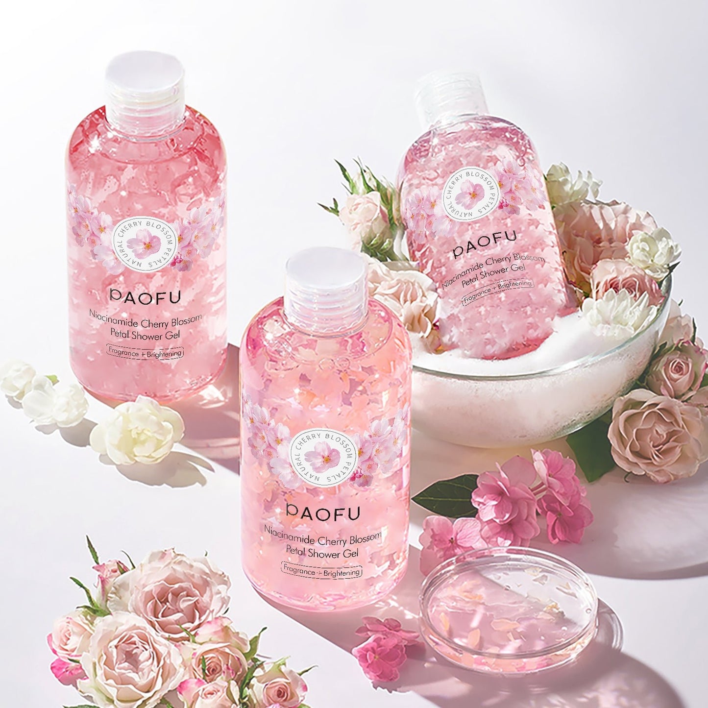 Niacinamide Cherry Blossom Body Wash – Petal Shower Gel, Fragrance & Brightening, Gentle Cleansing