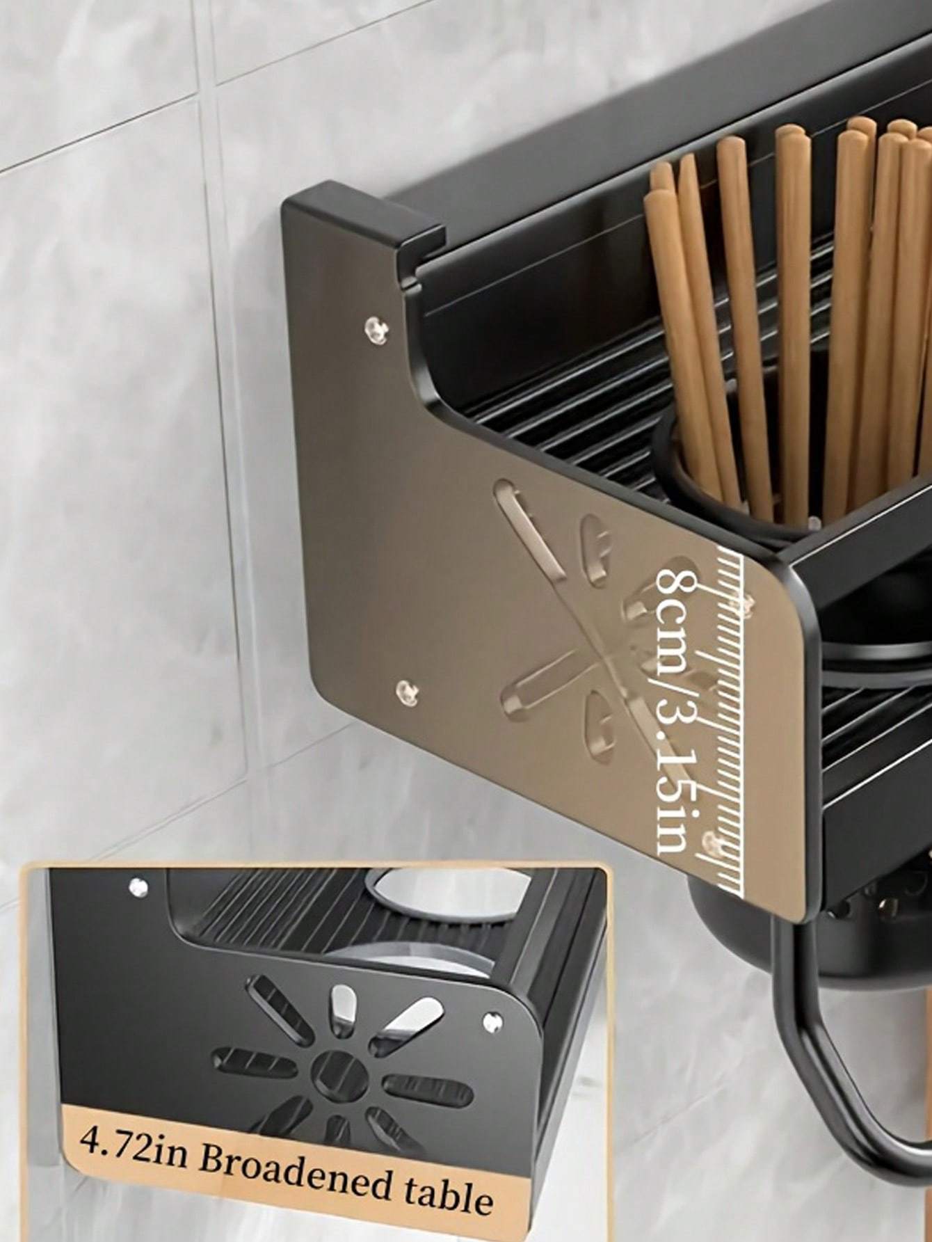 Compact Kitchen Wall Shelf with Multi-functional Storage - DonoHome