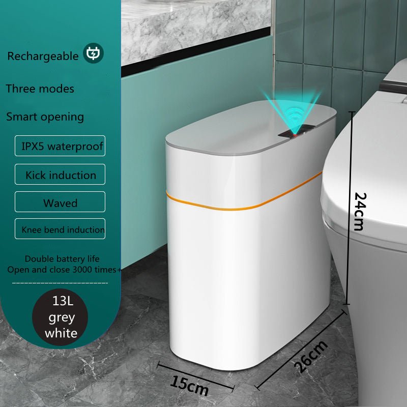 Smart Induction Trash Can with UV Sterilization, Automatic Sensor Bin