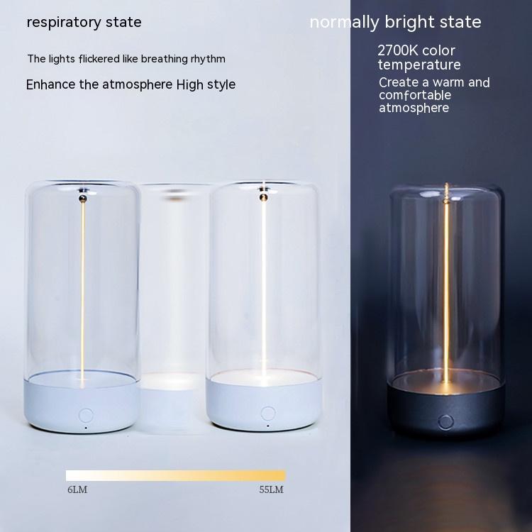 Two cylindrical lamps with different lighting states on a gradient background