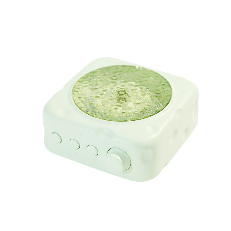 Square device with a circular green display on a white background