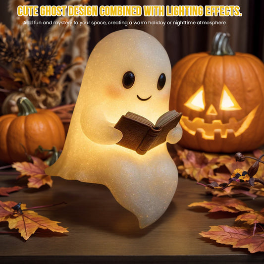 [Cute LED Ghost Night Light] Kids Bedside Lamp Halloween Decor Warm Glow