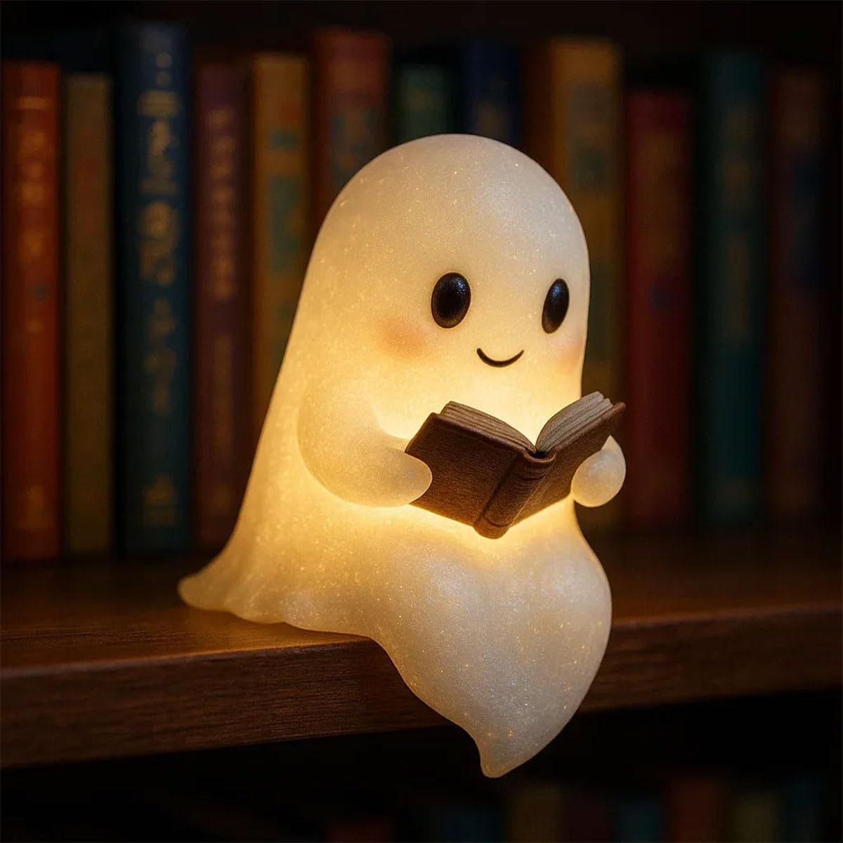 [Cute LED Ghost Night Light] Kids Bedside Lamp Halloween Decor Warm Glow