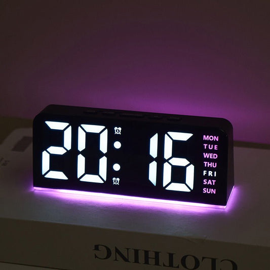 Modern LED Digital Alarm Clock with Ambient Light and Multiple Color Options
