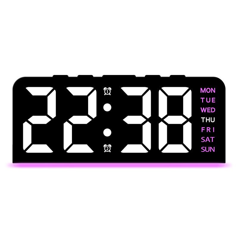 Modern LED Digital Alarm Clock with Ambient Light and Multiple Color Options
