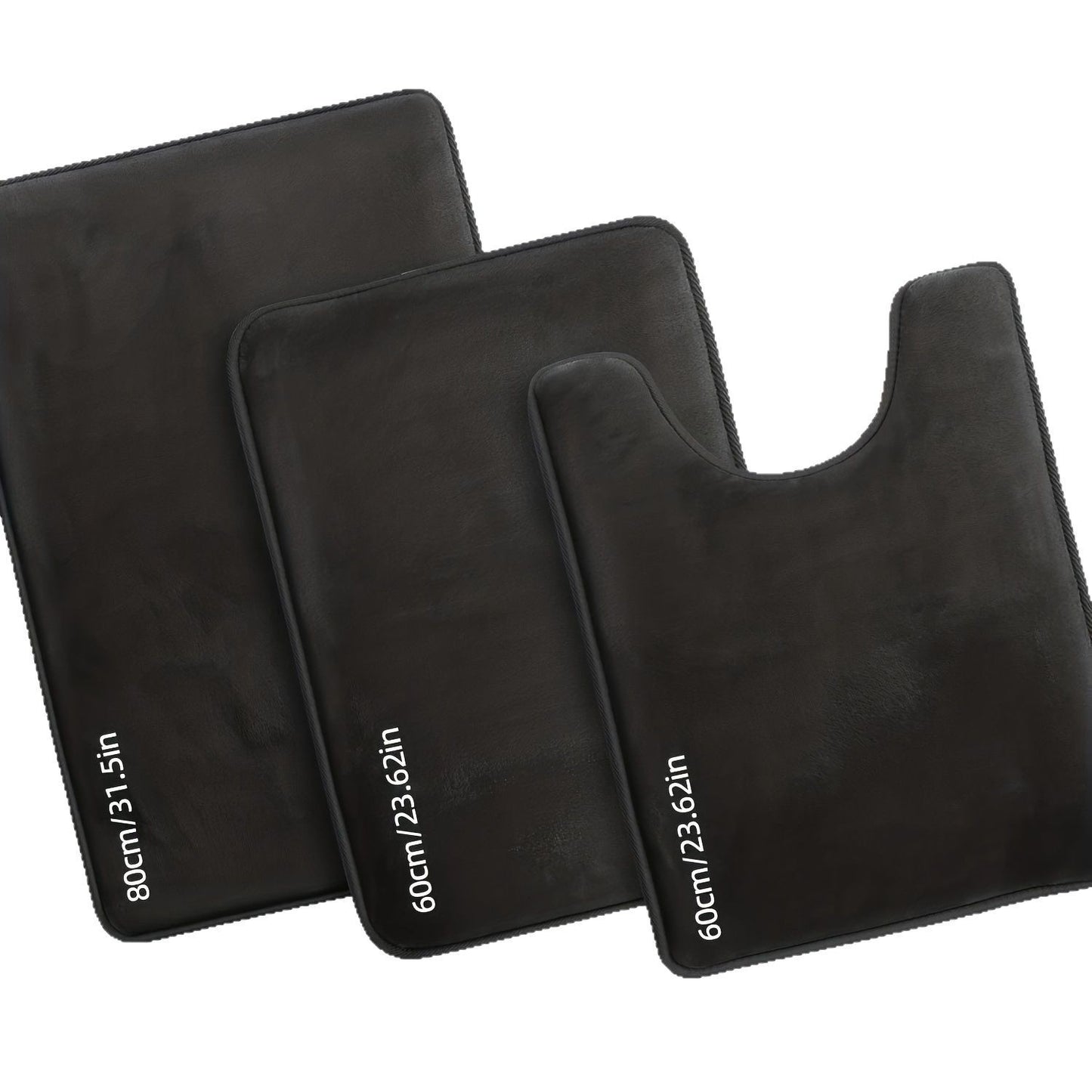 3-Piece Coral Fleece Bathroom Mat Set, Soft & Absorbent Toilet Rugs