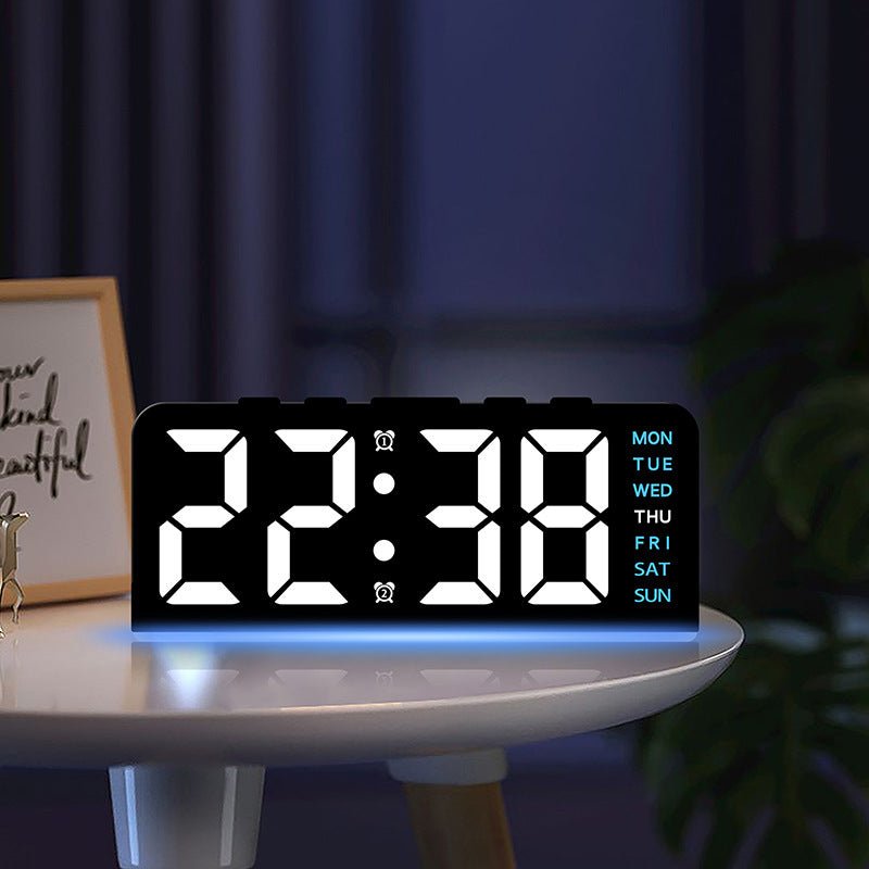 Modern LED Digital Alarm Clock with Ambient Light and Multiple Color Options