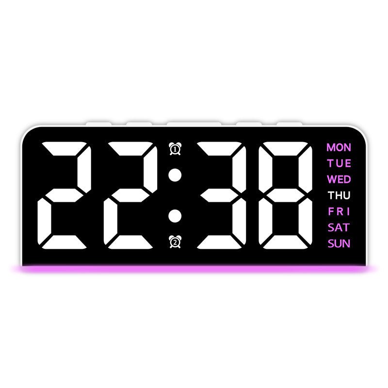 Modern LED Digital Alarm Clock with Ambient Light and Multiple Color Options