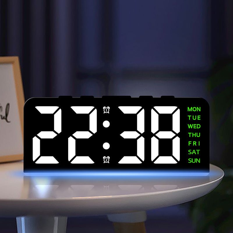 Modern LED Digital Alarm Clock with Ambient Light and Multiple Color Options