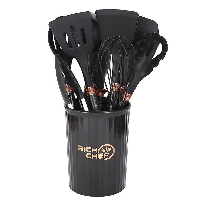 Non-stick Silicone Kitchen Utensil Set (12-Piece) with Holder