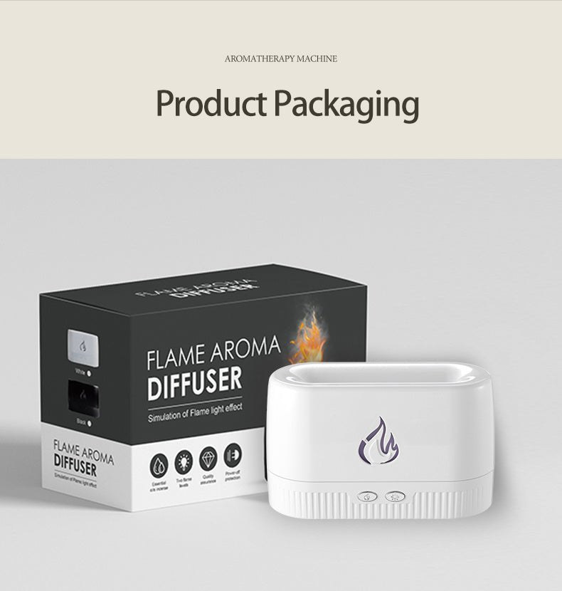 Ultra-Quiet Flame Effect Aroma Diffuser with Humidifier for Home and Office