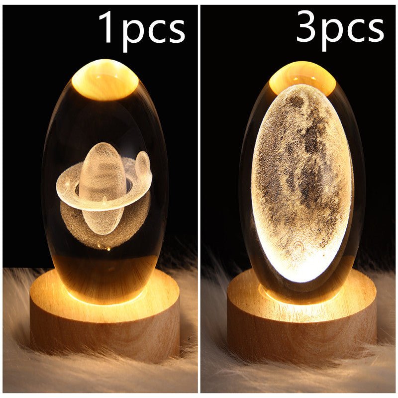 3D Galaxy Crystal Ball LED Night Light, Dimmable Table Lamp