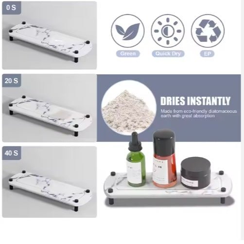 Diatomaceous Earth Sink Tray Stone Home Sink Caddy Kitchen Bathroom Instant Dry Sink Organizer