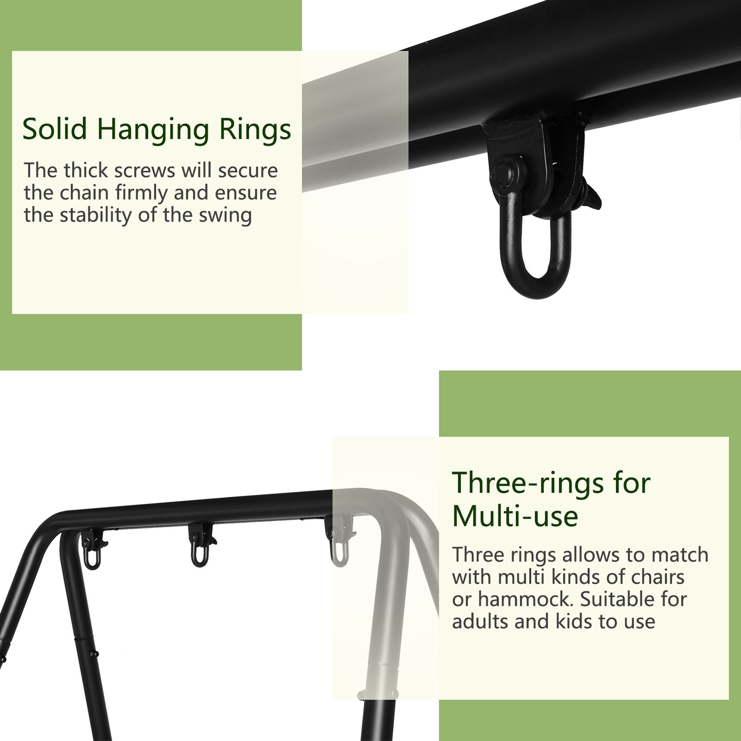 Heavy-Duty Steel Swing Chair Frame with 4-Leg Stand for Indoor & Outdoor Hanging Seats