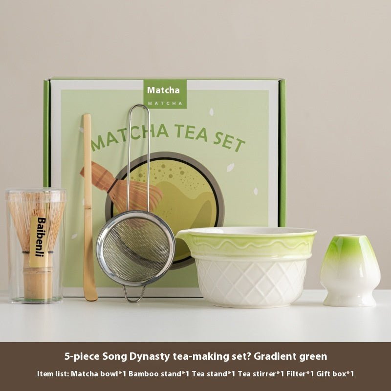Premium Matcha Tea Ceremony Set with Ice Cream-Shaped Bowl