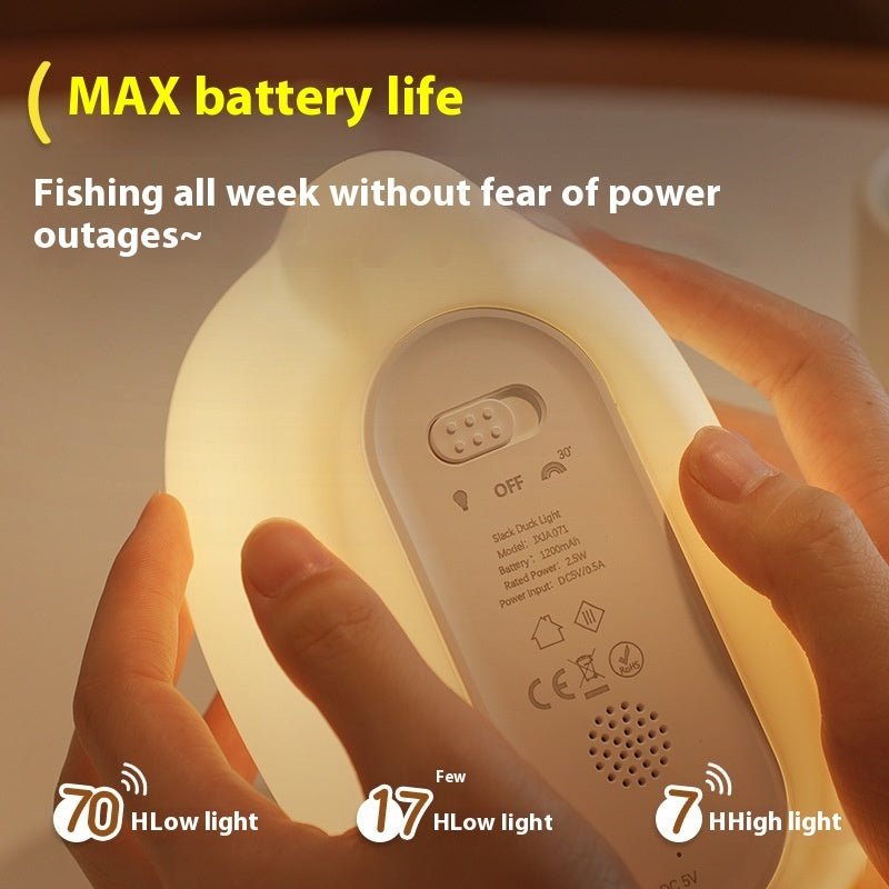 Cute Duck Pat Night Light with Soft Silicone Design, Bedroom Bedside Eye Protection Sleep Lamp for Kids and Adults