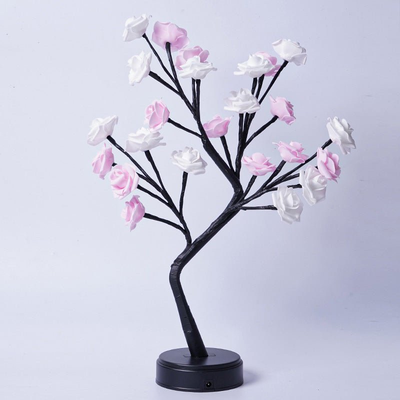 LED Rose Tree Table Lamp, USB-Powered Fairy Light for Home & Wedding Decor