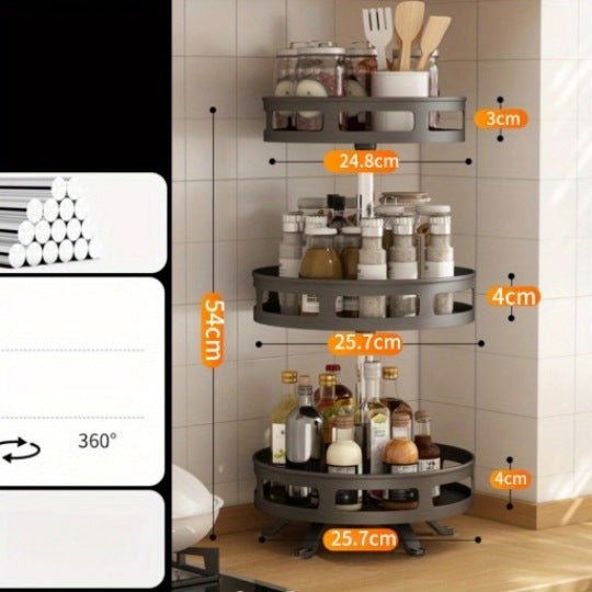 Two-Tier Rotating Kitchen and Dining Spice Rack for Countertop and Cabinet Organization