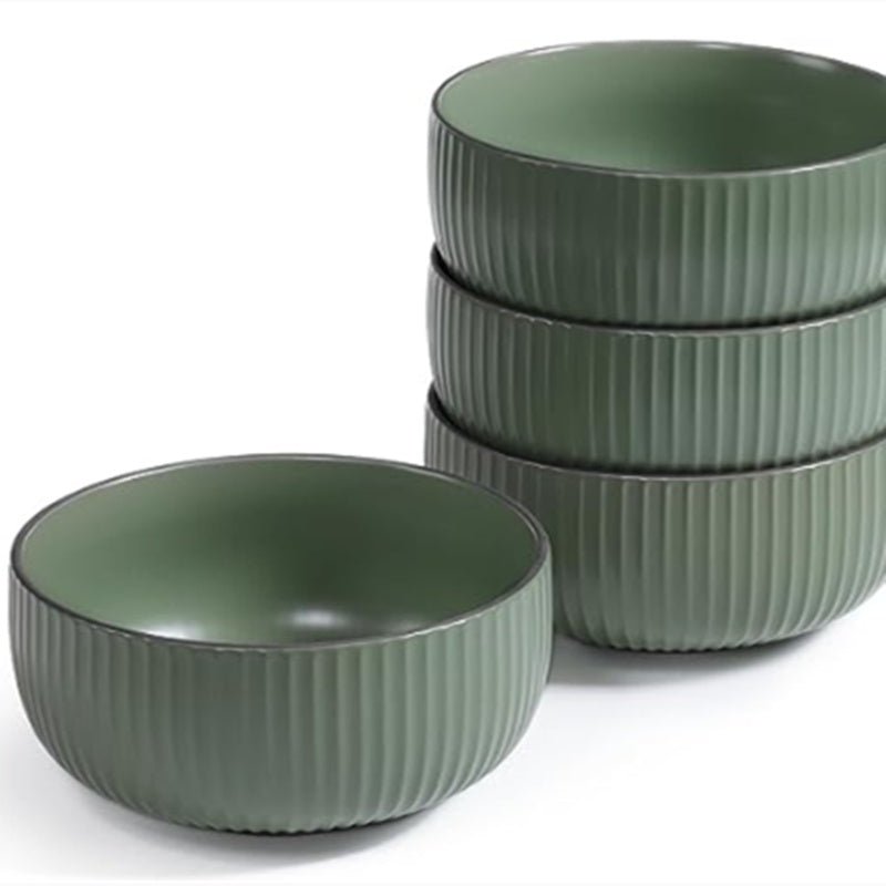 Set of 4 Ceramic Bowls – 46oz Large Serving Bowls for Cereal, Salad, Pasta, Soup & Dessert