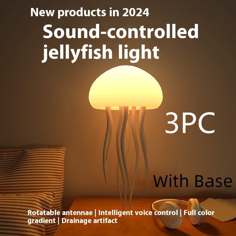 Jellyfish Mood Lamp, Portable LED Night Light for Bedside & Decor