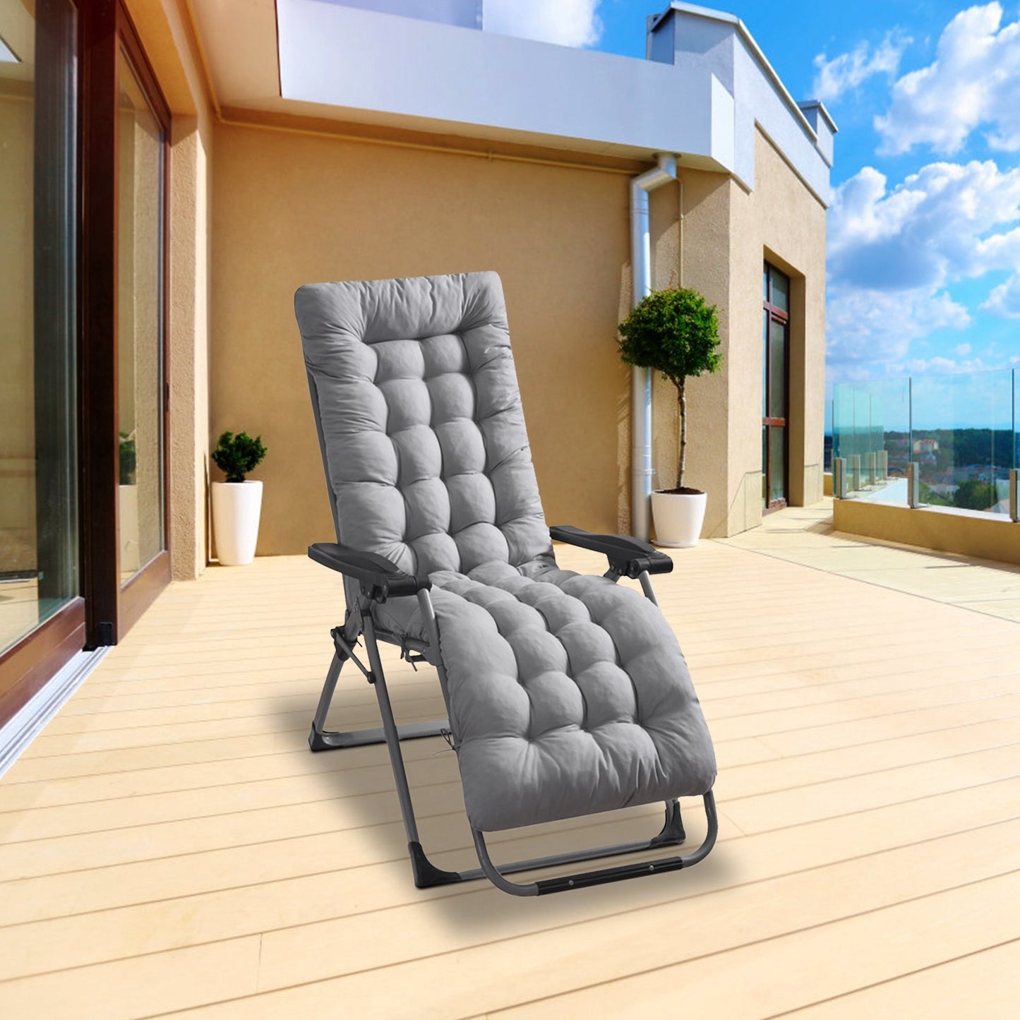 Outdoor Chaise Lounger Cushion in 67x22in or 71x22in Sizes - DonoHome