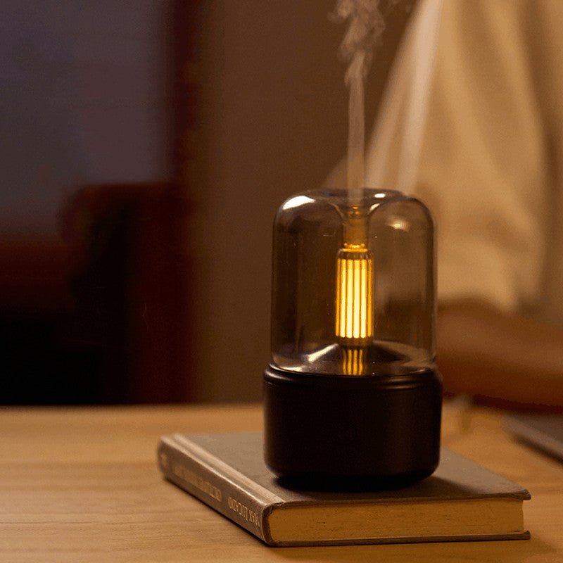 Portable USB Atmosphere Light Humidifier & Aroma Diffuser with Candlelight Effect