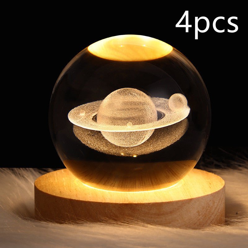 3D Galaxy Crystal Ball LED Night Light, Dimmable Table Lamp