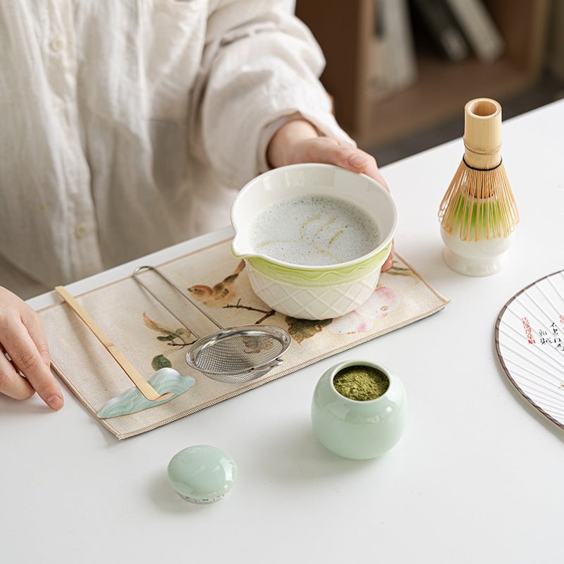 Premium Matcha Tea Ceremony Set with Ice Cream-Shaped Bowl