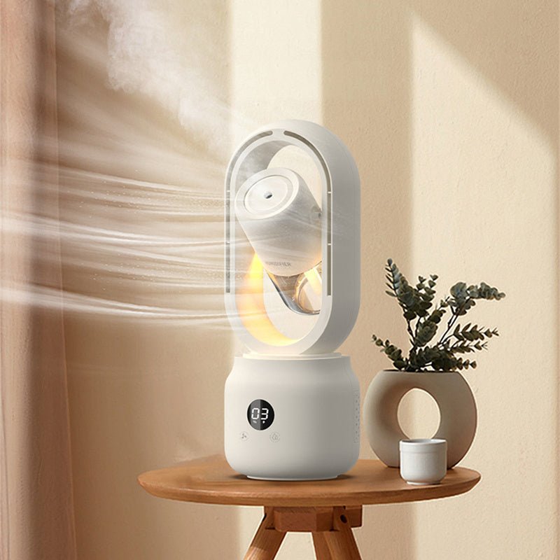 Portable Bladeless Mist Fan, USB Rechargeable Air Humidifier