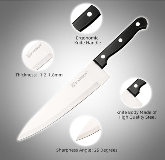 19-Piece Kitchen Knife Set w/ Block & Built-in Sharpener (German Steel, Dishwasher-Safe)