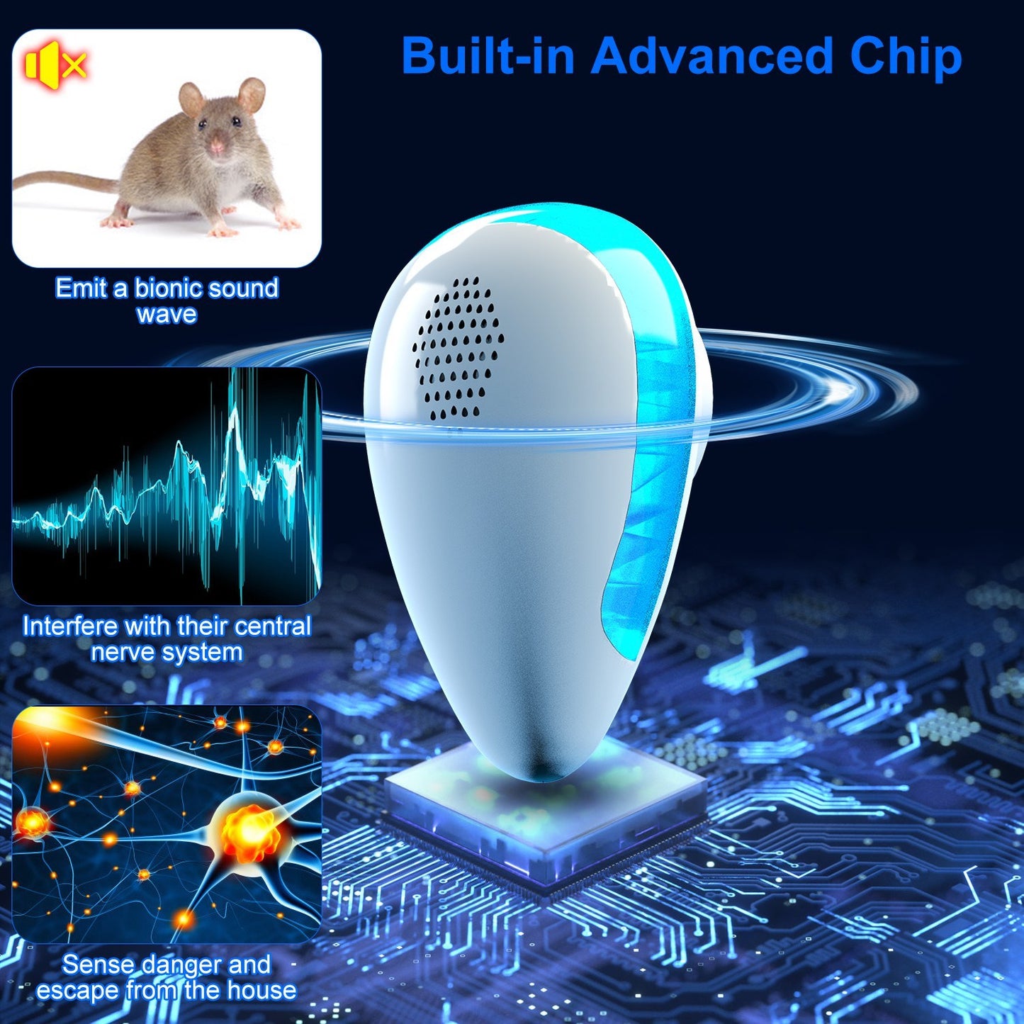 6-Pack Ultrasonic Pest Repeller – Indoor Plug-in Bug & Rodent Control