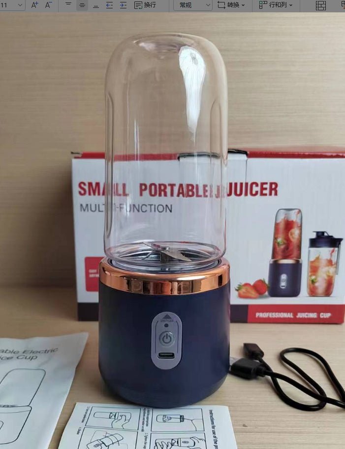6-Blade Portable USB Rechargeable Blender, Mini Juicer & Smoothie Maker