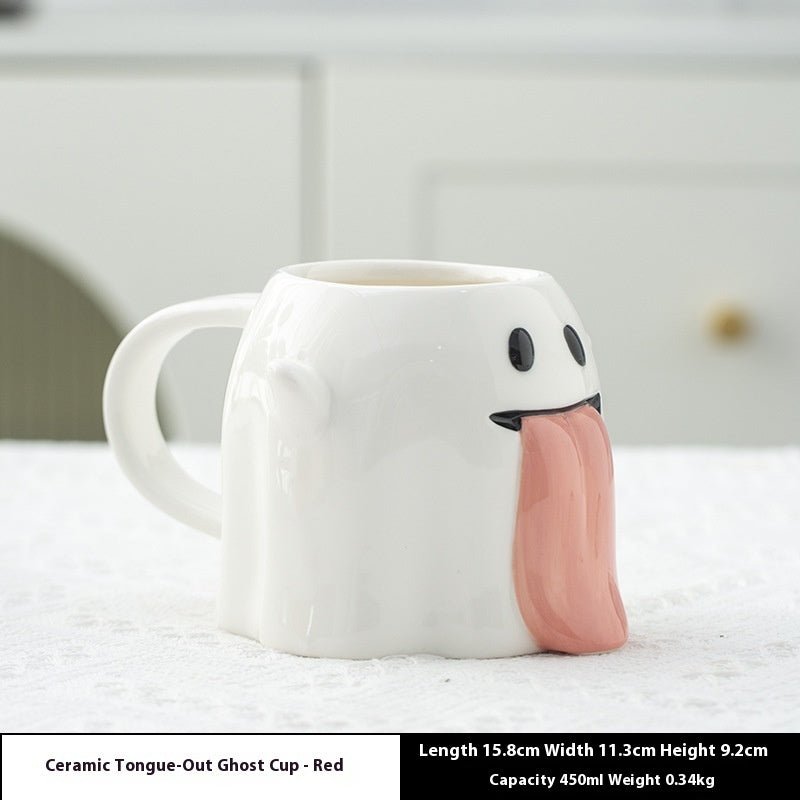 Creative Halloween Ghost Mug – 3D Ceramic Coffee Cup with Cute Design