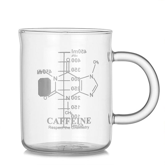 High Borosilicate Glass Coffee Cup – 1PC Clear Mug with Scale Marking