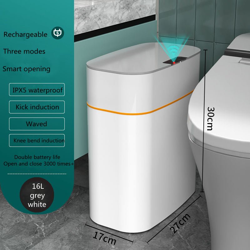 Smart Induction Trash Can with UV Sterilization, Automatic Sensor Bin