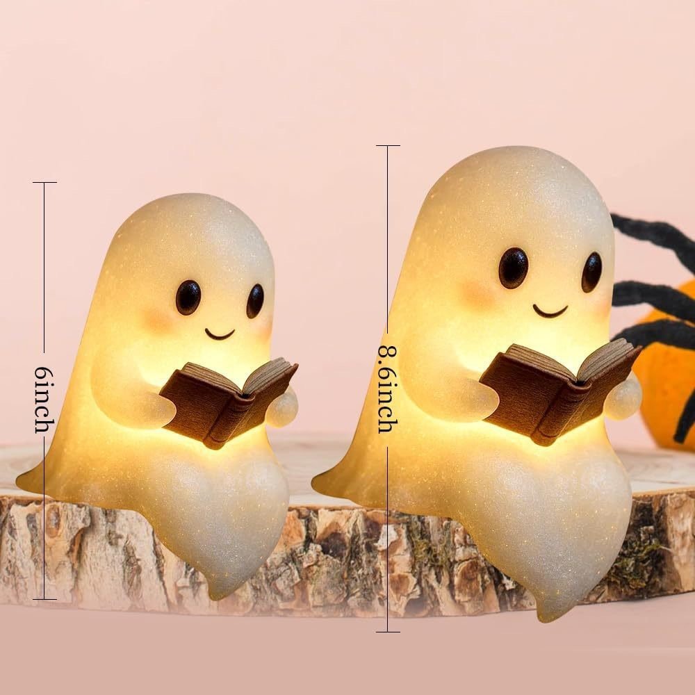 Cute Ghost Night Light, Halloween Dimmable LED Reading Lamp