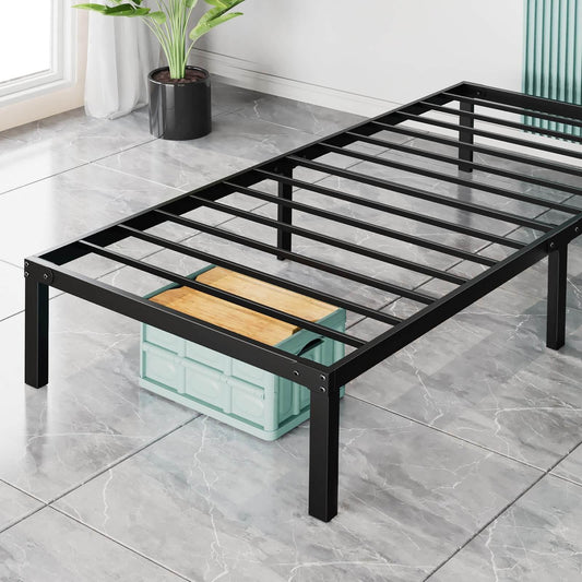 Heavy-Duty Metal Platform Bed Frame (No Box Spring Needed, Noise-Free) – Twin/Full/Queen/King