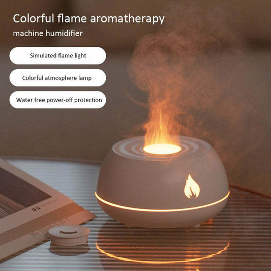 Volcano Flame Humidifier & Diffuser, 7-Color LED Light with USB Power