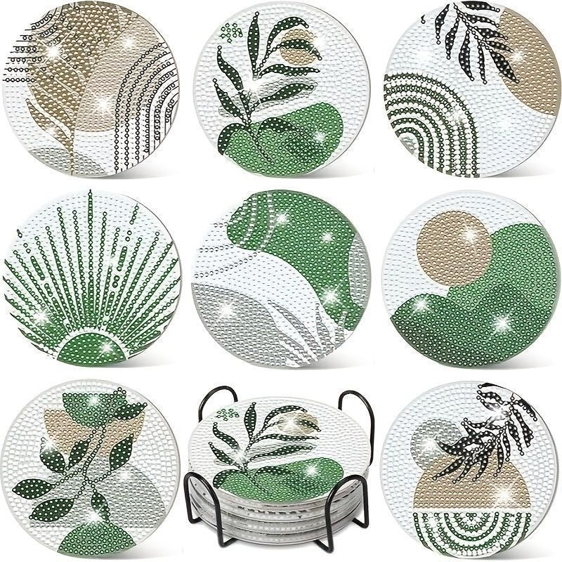 DIY Rhinestone Diamond Painting Coaster Kit, Handmade Farm Animal Set