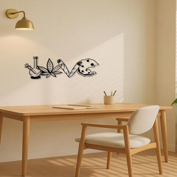 LOVE Metal Wall Sign – Decorative Plaque for Home & Living Room Decor