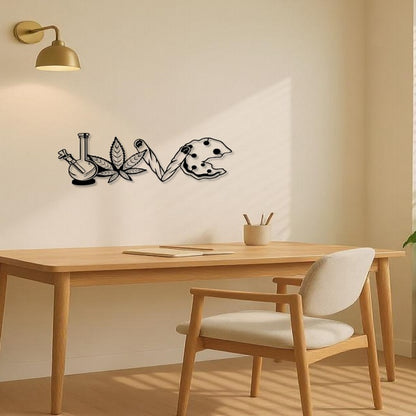 LOVE Metal Wall Sign – Decorative Plaque for Home & Living Room Decor