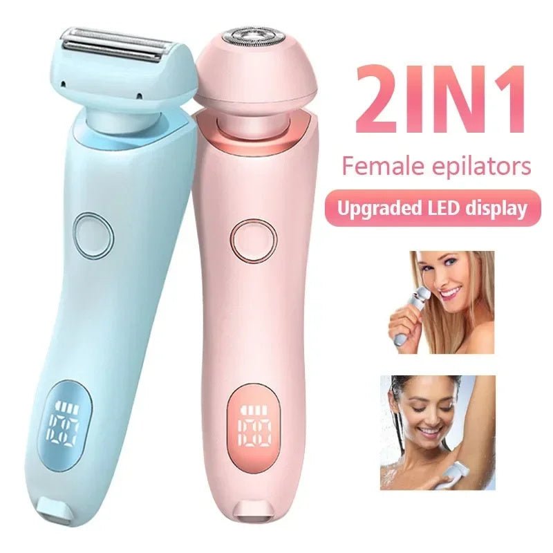 2-in-1 Women's Electric Shaver & Trimmer for Painless Body Hair Removal