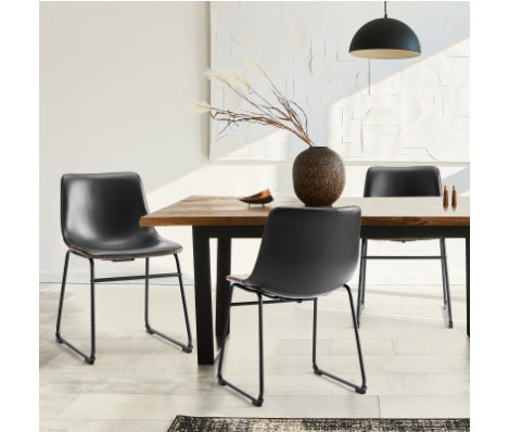 Dining/Counter/Bar Chair – Sled Base (Black/Brown, Seat Height 18″/26″/30″)