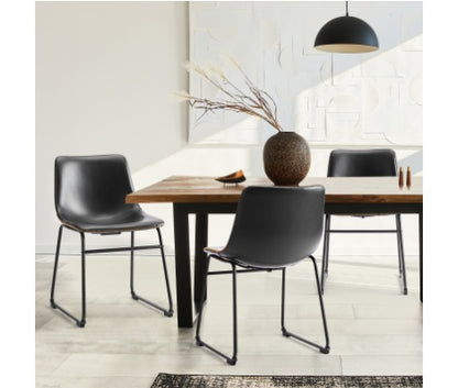 Dining/Counter/Bar Chair – Sled Base (Black/Brown, Seat Height 18″/26″/30″)