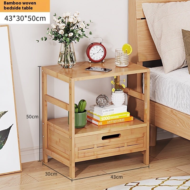 Solid Wood Bedroom Bedside Cabinet with Simple Drawer Design